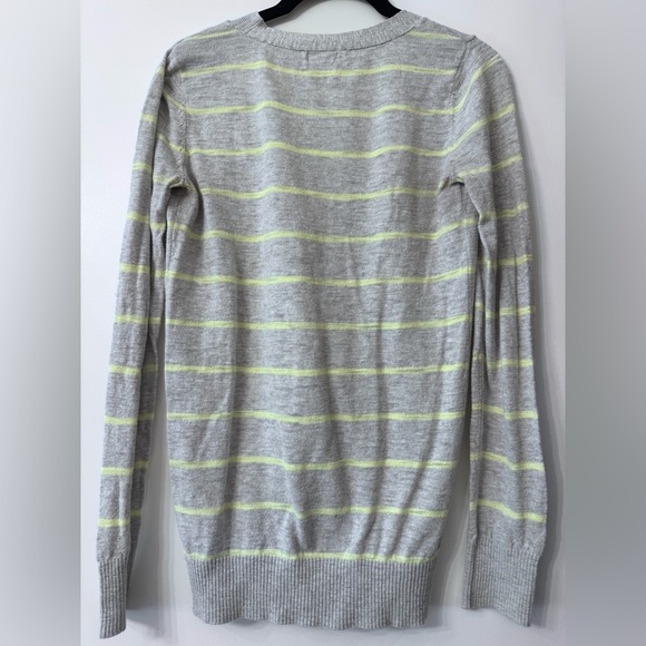 Mossimo Gray & Neon Yellow Striped Women's Cardigan - Sz Small - Picture 4 of 6